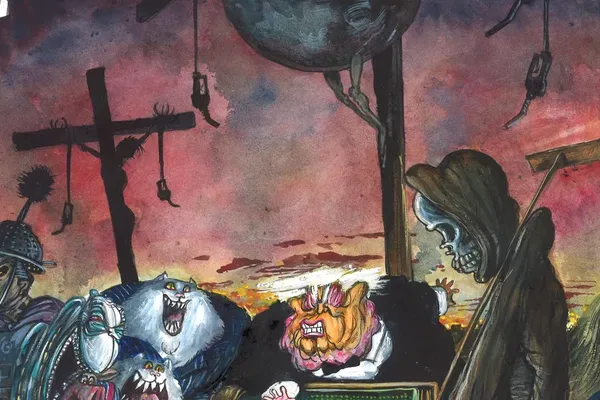Martin Rowson Captures Global Turmoil in Easter Sketch